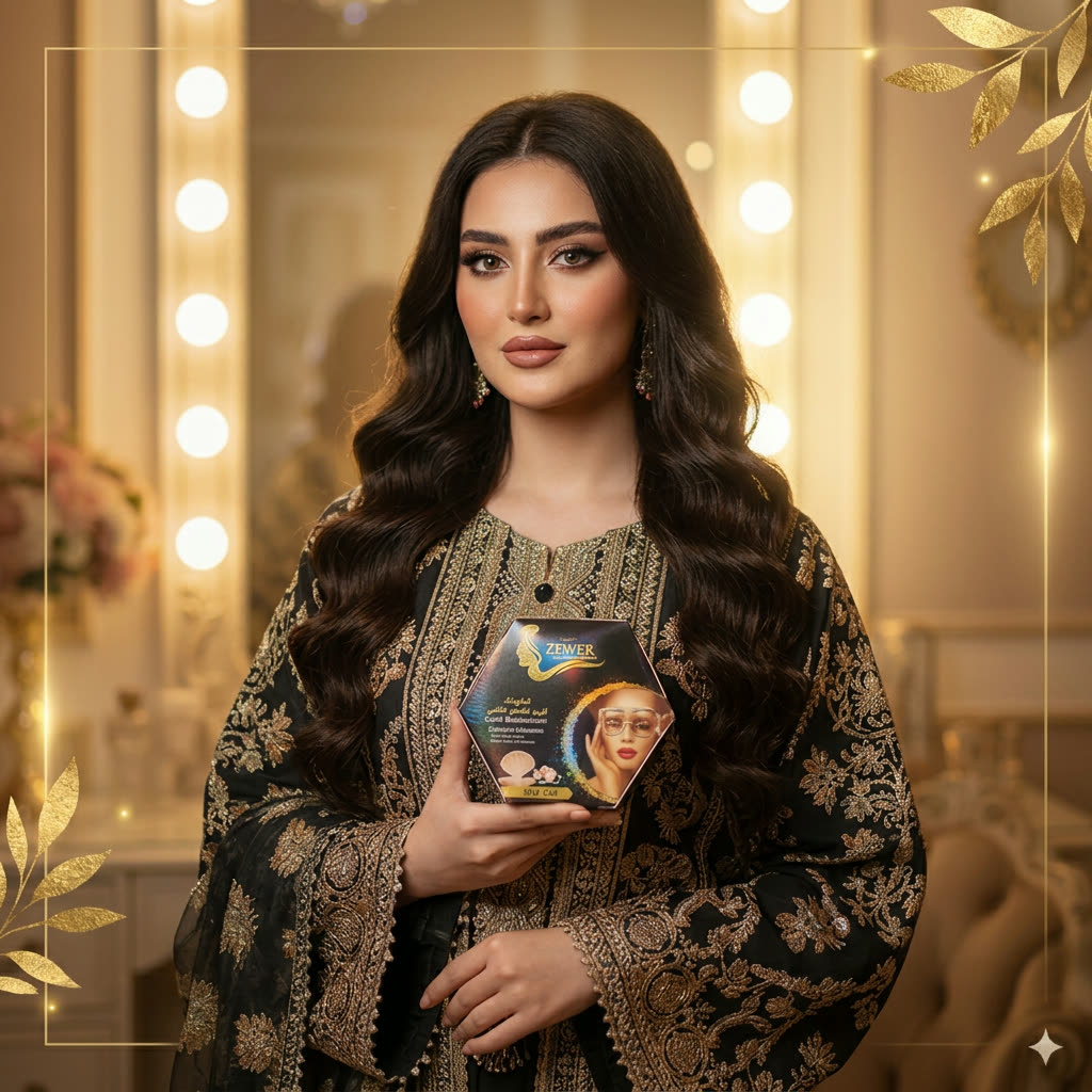 ZEWER Beauty model with luminous golden skin